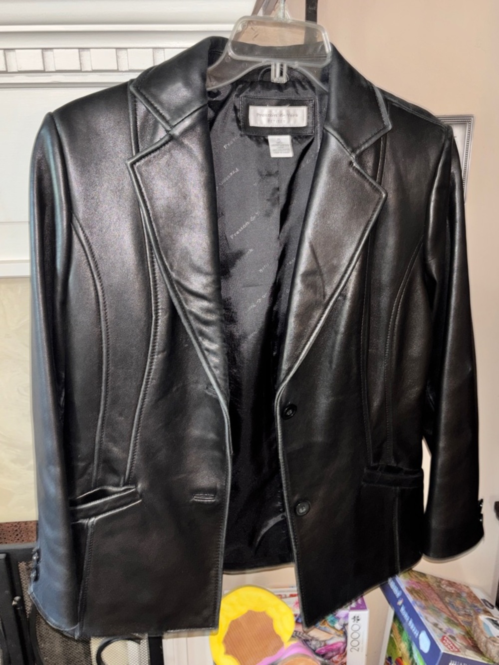 Black Blazer Jacket, Genuine LambSkin, Preston & York Petites, Size-Petite Large